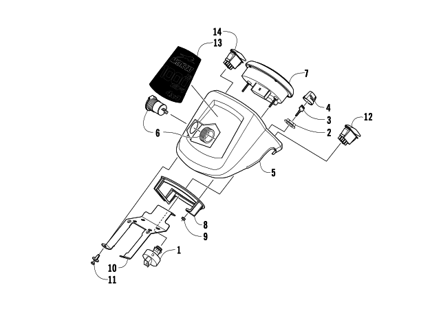 Parts Diagram for Arctic Cat 2009 1000 TRV CRUISER ATV INSTRUMENT POD ASSEMBLY