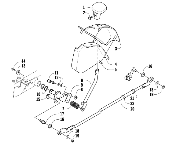 Parts Diagram for Arctic Cat 2009 1000 TRV ATV SHIFT LEVER ASSEMBLY