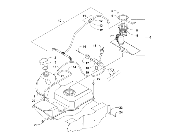 Parts Diagram for Arctic Cat 2009 1000 TRV ATV GAS TANK ASSEMBLY