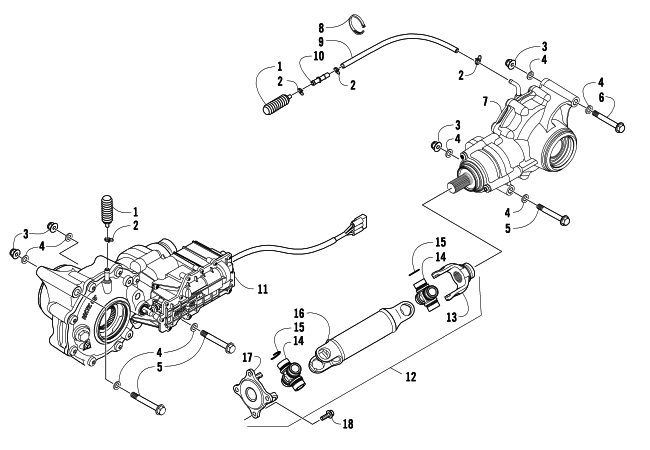 Parts Diagram for Arctic Cat 2010 TRV 1000 CRUISER ATV DRIVE TRAIN ASSEMBLY