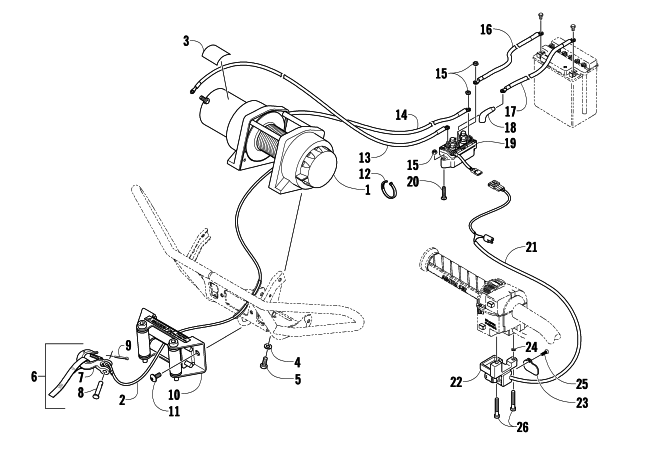 Parts Diagram for Arctic Cat 2009 550 TRV LE ATV WINCH ASSEMBLY