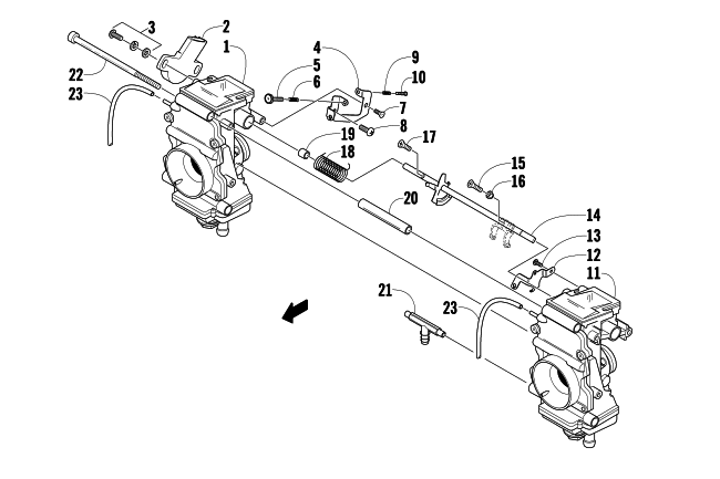 Parts Diagram for Arctic Cat 2011 ARCTIC CAT SNO PRO 600 SNOWMOBILE CARBURETOR - EXTERNAL PARTS