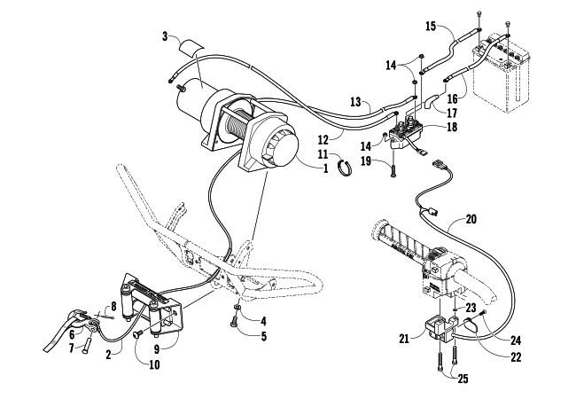 Parts Diagram for Arctic Cat 2009 700 H1 EFI 4X4 AUTOMATIC MUD PRO ATV WINCH ASSEMBLY