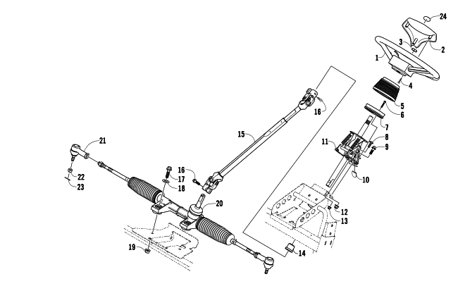 Parts Diagram for Arctic Cat 2009 PROWLER 700 XTX 4X4 LE ATV STEERING ASSEMBLY