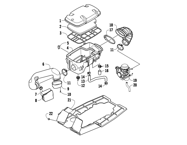 Parts Diagram for Arctic Cat 2009 650 TBX ATV AIR INTAKE ASSEMBLY