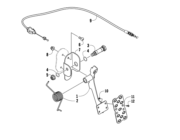 Parts Diagram for Arctic Cat 2009 PROWLER 550 4X4 FLATBED ATV ACCELERATOR ASSEMBLY