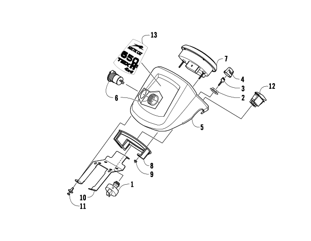 Parts Diagram for Arctic Cat 2009 650 TBX ATV INSTRUMENT POD ASSEMBLY