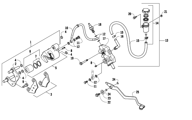 Parts Diagram for Arctic Cat 2009 366 4X4 AUTOMATIC ATV AUXILIARY BRAKE ASSEMBLY