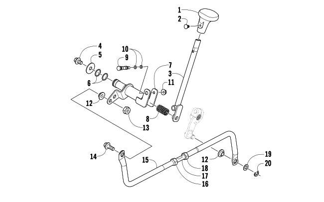 Parts Diagram for Arctic Cat 2010 366 4X4 ATV SHIFT LEVER ASSEMBLY