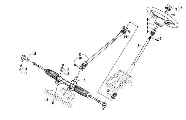 Parts Diagram for Arctic Cat 2009 PROWLER 1000 XTZ 4X4 ATV STEERING ASSEMBLY