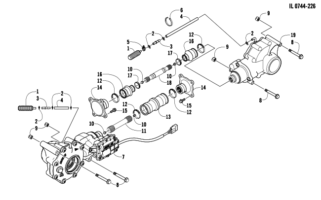 Parts Diagram for Arctic Cat 2009 366 4X4 AUTOMATIC ATV DRIVE TRAIN ASSEMBLY