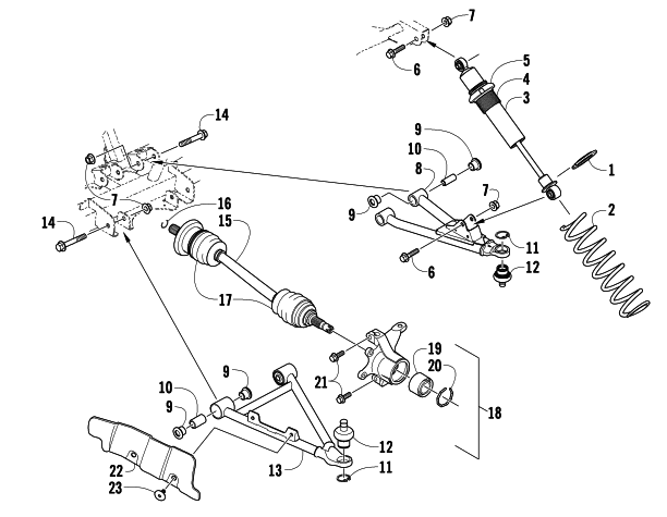 Parts Diagram for Arctic Cat 2009 PROWLER 1000 XTZ 4X4 ATV FRONT SUSPENSION ASSEMBLY