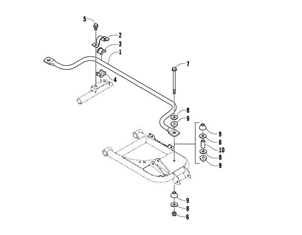 Parts Diagram for Arctic Cat 2014 PROWLER 700 XTX ATV SWAY BAR ASSEMBLY