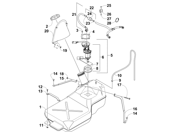 Parts Diagram for Arctic Cat 2009 PROWLER 1000 XTZ 4X4 ATV GAS TANK ASSEMBLY