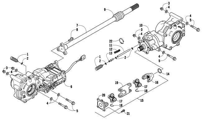 Parts Diagram for Arctic Cat 2011 PROWLER 1000 H2 EFI XTZ ATV DRIVE TRAIN ASSEMBLY