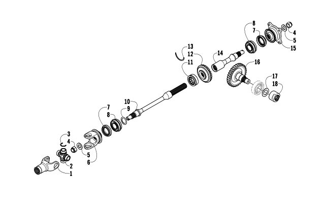 Parts Diagram for Arctic Cat 2009 PROWLER 1000 XTZ 4X4 ATV SECONDARY DRIVE ASSEMBLY