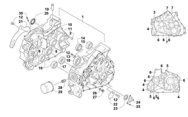 Parts Diagram for Arctic Cat 2014 400 CR ATV CRANKCASE ASSEMBLY