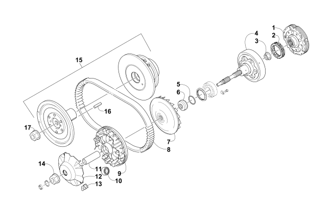Parts Diagram for Arctic Cat 2014 TRV 400 ATV TRANSMISSION ASSEMBLY