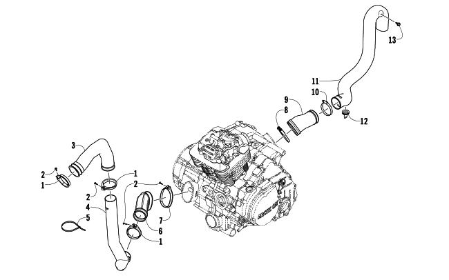 Parts Diagram for Arctic Cat 2011 TRV 400 ATV CASE/BELT COOLING ASSEMBLY
