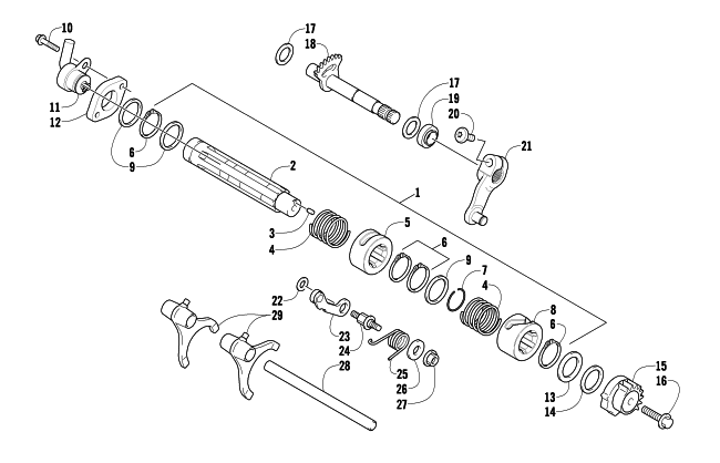 Parts Diagram for Arctic Cat 2009 366 4X4 AUTOMATIC ATV GEAR SHIFTING ASSEMBLY