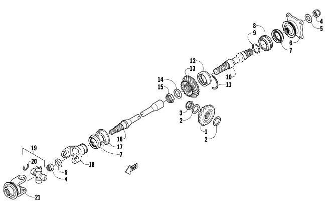 Parts Diagram for Arctic Cat 2009 400 TRV ATV SECONDARY DRIVE ASSEMBLY