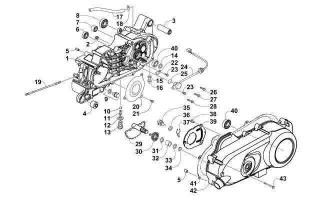 Parts Diagram for Arctic Cat 2017 ALTERRA 90 ATV LEFT CRANKCASE AND COVER ASSEMBLY