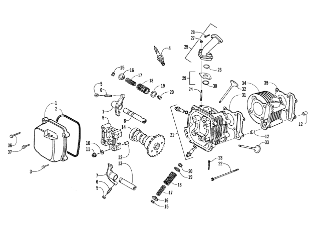 Parts Diagram for Arctic Cat 2012 90 2X4 DVX ATV CYLINDER HEAD ASSEMBLY