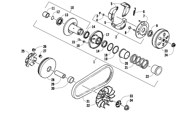 Parts Diagram for Arctic Cat 2010 90 2X4 UTILITY ATV CLUTCH ASSEMBLY