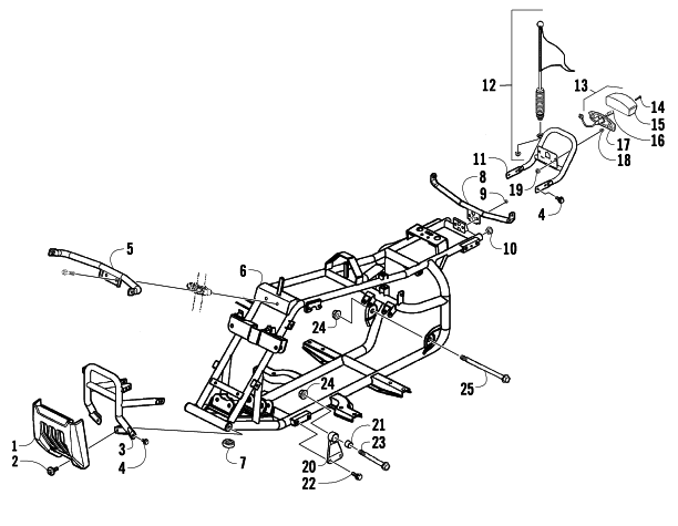 Parts Diagram for Arctic Cat 2009 90 DVX ATV FRAME AND RELATED PARTS ASSEMBLY