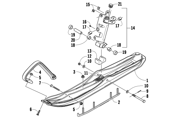 Parts Diagram for Arctic Cat 2010 CF6 EFI SNOWMOBILE SKI AND SPINDLE ASSEMBLY