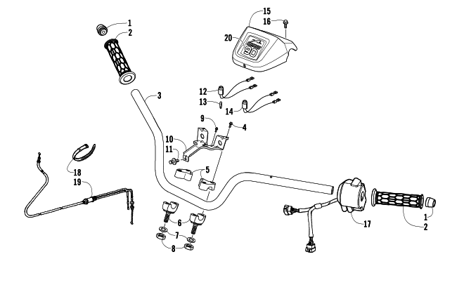 Parts Diagram for Arctic Cat 2009 90 2X4 UTILITY ATV HANDLEBAR AND CONTROL ASSEMBLY