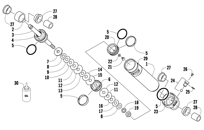 Parts Diagram for Arctic Cat 2009 CF8 SNOWMOBILE REAR SUSPENSION REAR ARM SHOCK ABSORBER
