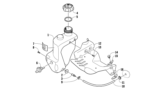 Parts Diagram for Arctic Cat 2011 CF8 SNOWMOBILE OIL TANK ASSEMBLY