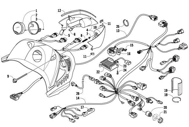 Parts Diagram for Arctic Cat 2010 CF6 EFI SNOWMOBILE HEADLIGHT, INSTRUMENTS, AND WIRING ASSEMBLIES