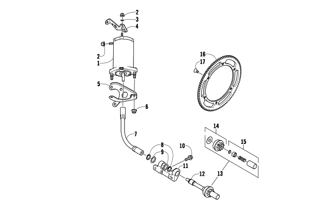 Parts Diagram for Arctic Cat 2010 F8 EFI LXR SNOWMOBILE FLEX-DRIVE STARTER MOTOR ASSEMBLY