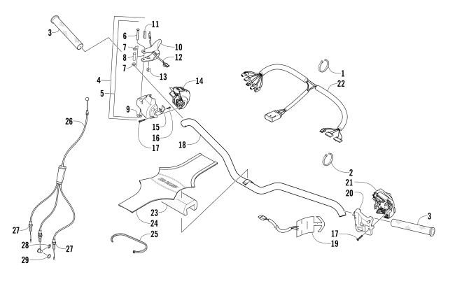 Parts Diagram for Arctic Cat 2014 F570 SNOWMOBILE HANDLEBAR AND CONTROLS