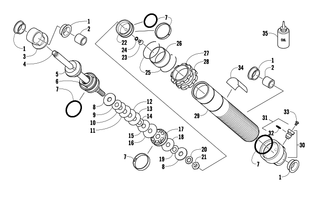 Parts Diagram for Arctic Cat 2011 TZ1 TURBO LXR LTD SNOWMOBILE FRONT SUSPENSION SHOCK ABSORBER