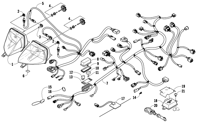 Parts Diagram for Arctic Cat 2010 TZ1 TOURING LXR SNOWMOBILE HEADLIGHT AND WIRING ASSEMBLIES