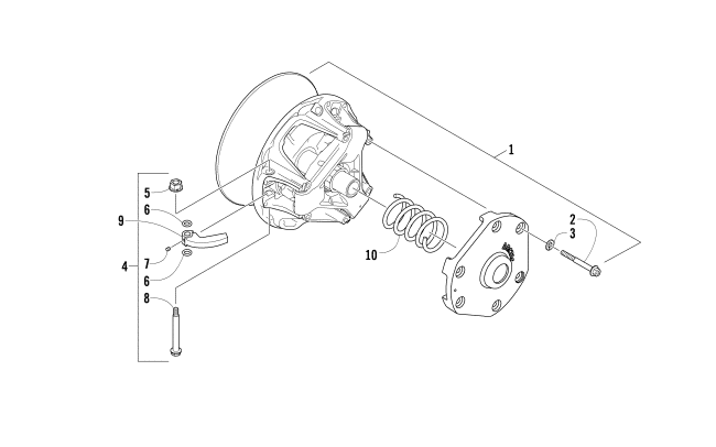 Parts Diagram for Arctic Cat 2010 BEARCAT 570 LONG TRACK SNOWMOBILE DRIVE CLUTCH