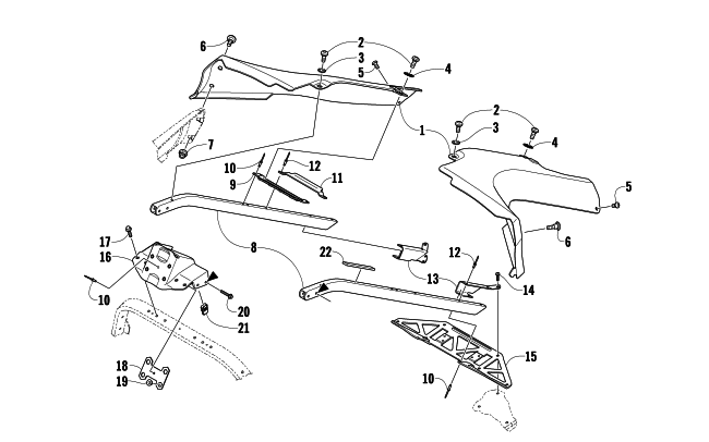 Parts Diagram for Arctic Cat 2011 TZ1 LXR LTD SNOWMOBILE SEAT SUPPORT ASSEMBLY