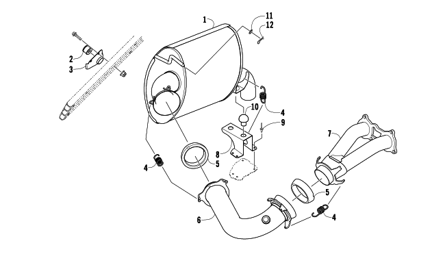 Parts Diagram for Arctic Cat 2012 TZ1 SNOWMOBILE EXHAUST ASSEMBLY