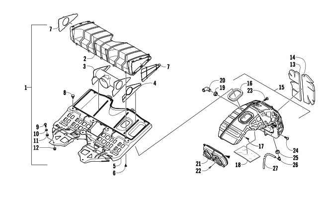 Parts Diagram for Arctic Cat 2010 TZ1 TOURING LXR SNOWMOBILE AIR SILENCER ASSEMBLY