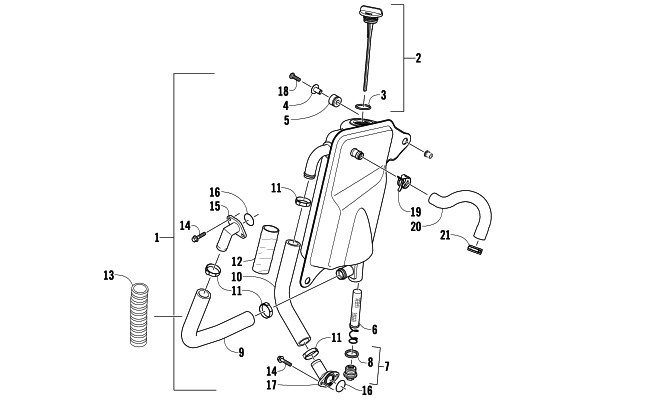 Parts Diagram for Arctic Cat 2014 TZ1 LXR SNOWMOBILE OIL TANK ASSEMBLY