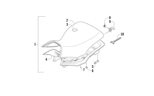 Parts Diagram for Arctic Cat 2009 550 H1 EFI 4X4 AUTOMATIC ATV SEAT ASSEMBLY