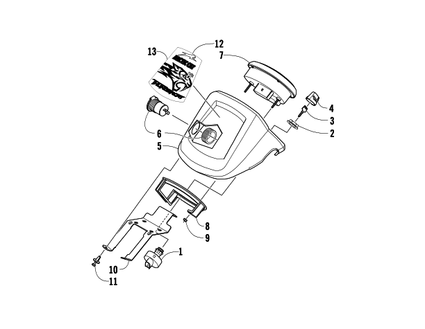 Parts Diagram for Arctic Cat 2010 THUNDERCAT EFI 4X4 ATV INSTRUMENT POD ASSEMBLY