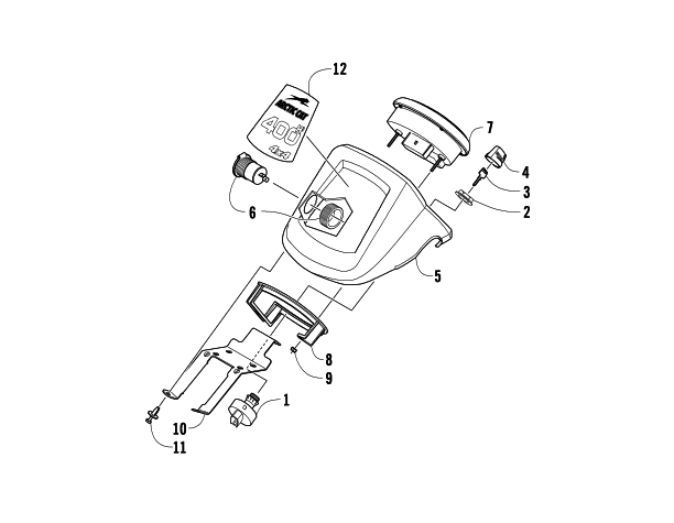 Parts Diagram for Arctic Cat 2010 400 TRV ATV INSTRUMENT POD ASSEMBLY