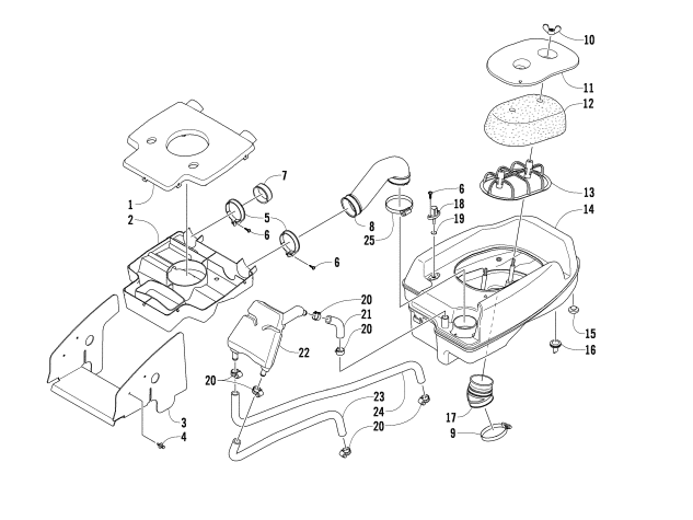 Parts Diagram for Arctic Cat 2010 TRV 1000 ATV AIR INTAKE ASSEMBLY