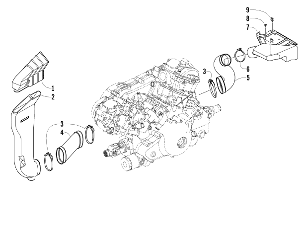 Parts Diagram for Arctic Cat 2014 TRV 1000 LTD ATV CASE/BELT COOLING ASSEMBLY