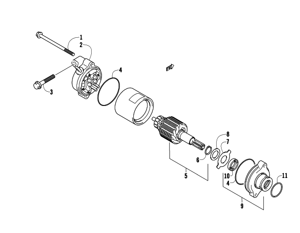 Parts Diagram for Arctic Cat 2009 Z1 TURBO LXR SNOWMOBILE STARTER MOTOR ASSEMBLY