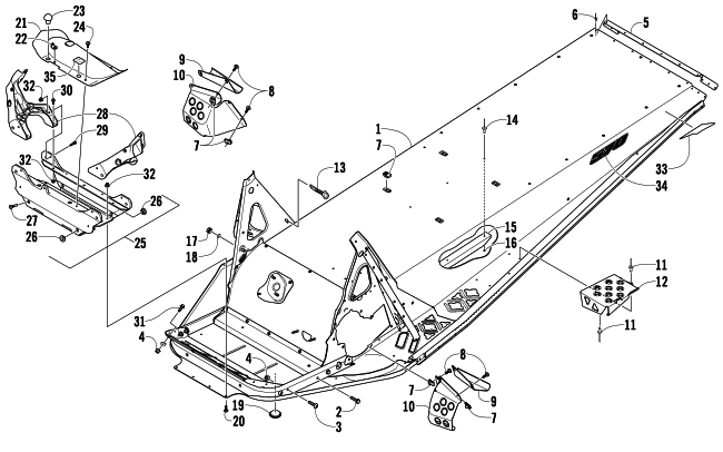 Parts Diagram for Arctic Cat 2010 BEARCAT 570 XT SNOWMOBILE CHASSIS ASSEMBLY